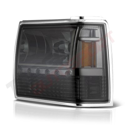 Ford Bronco II 1989-1990 Smoked Euro Headlights with LED Daytime Running Lights