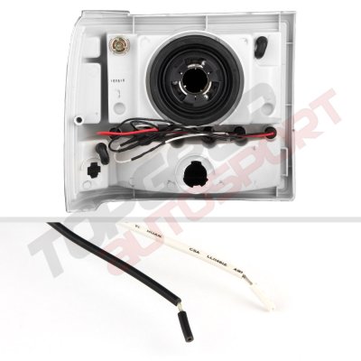 Ford Ranger 1989-1992 Smoked Euro Headlights with LED Daytime Running Lights