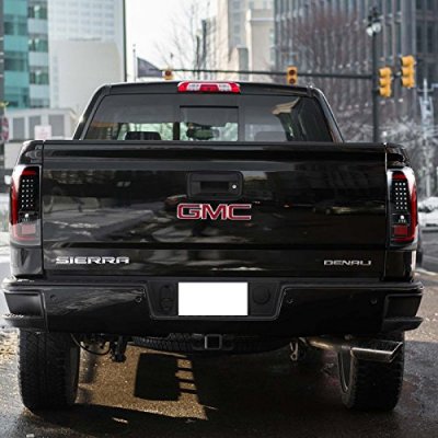 GMC Sierra 3500HD 2015-2019 Glossy Black LED Tail Lights