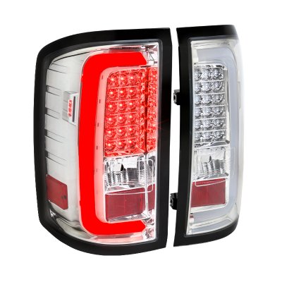Autozensation For Chevy Silverado Clear Altezza Tail Lights Rear Brake Lamps Pair Left+Right 