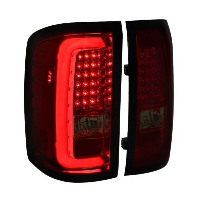 GMC Sierra 2014-2018 Red Smoked LED Tail Lights | A122KJI1109 ...