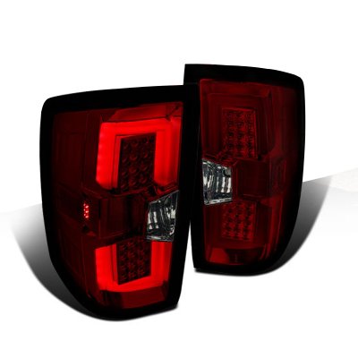 Chevy Silverado 2014-2018 Red Smoked LED Tail Lights