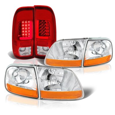 Ford F150 1997-2003 Clear HD Headlights and Tube LED Tail Lights