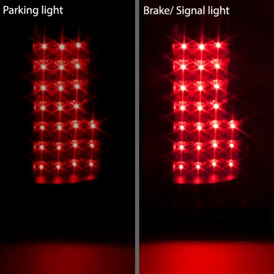 Chevy 2500 Pickup 1988-1998 Black Smoked LED Tail Lights