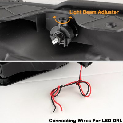 Ford F150 2015-2017 Black LED DRL Headlights