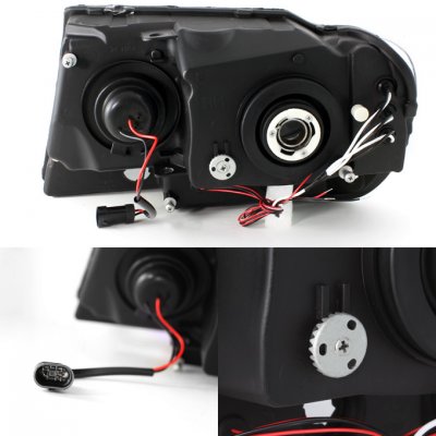 Jeep Grand Cherokee 1999-2004 Smoked Dual Halo Projector Headlights with LED