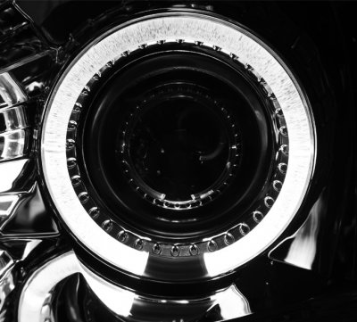 Jeep Grand Cherokee 1999-2004 Smoked Dual Halo Projector Headlights with LED