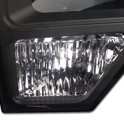 For 2009-2014 Ford F150 LED Strip Projector Headlights – Clear, Chrome Housing, Pair
