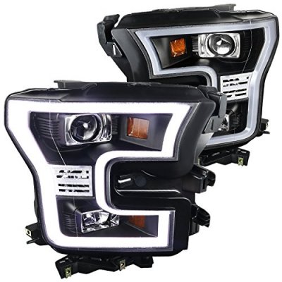 Ford F150 2015-2017 Black Projector Headlights LED DRL