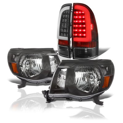 Toyota Tacoma 2005-2011 Black Headlights and Tube LED Tail Lights