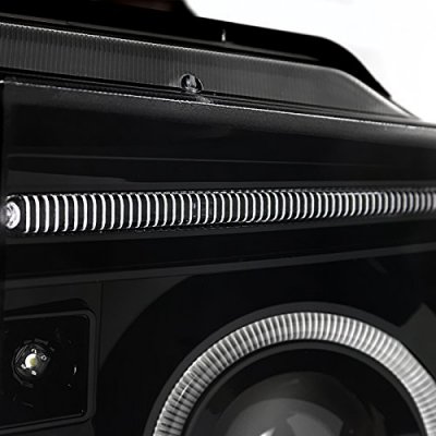 Ford F350 Super Duty 2008-2010 Glossy Black Halo Projector Headlights with LED