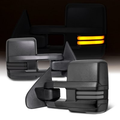 Chevy Silverado 2500HD 2015-2019 Towing Mirrors Smoked LED DRL Power Heated