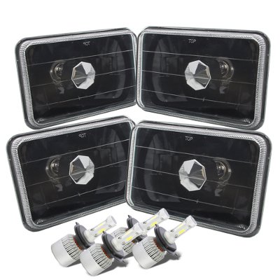 GMC Truck 1981-1987 Black LED Headlights Conversion Kit Low and High Beams