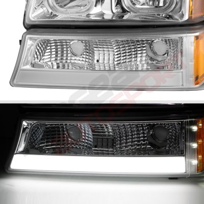 Chevy Silverado 2003-2006 LED DRL Headlights Tube Bumper Lights