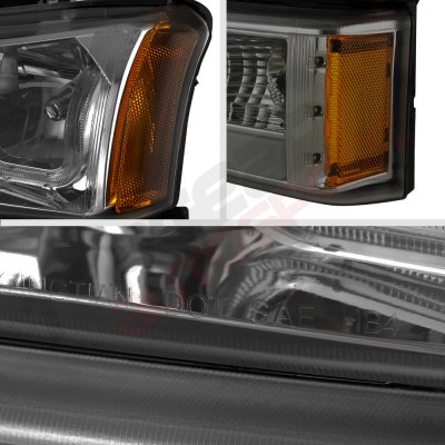Chevy Avalanche 2003-2006 Smoked LED DRL Headlights Tube Bumper Lights