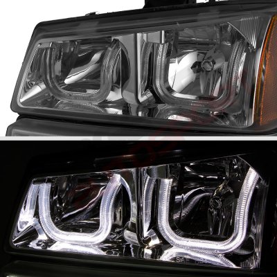 Chevy Silverado 2003-2006 Smoked LED DRL Headlights Bumper Lights