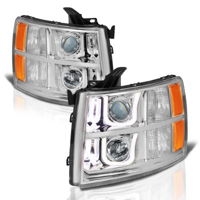 Chevy Silverado 3500HD 2007-2014 LED DRL Projector Headlights