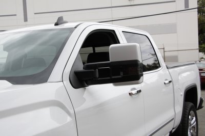 Chevy Silverado 2014-2018 White Towing Mirrors Smoked LED Lights Power Heated