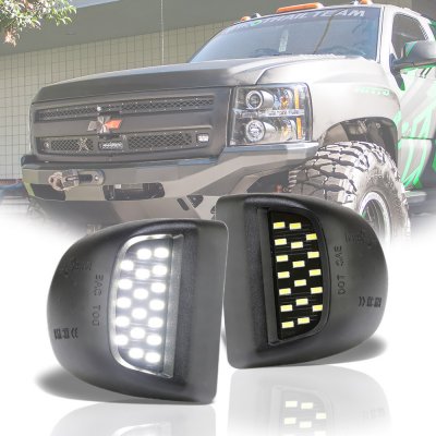 Chevy Silverado 2007-2013 White LED License Plate Light Kit