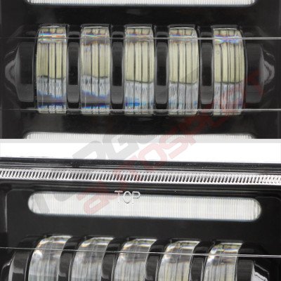 Ford Mustang 1979-1986 Black DRL LED Headlights Conversion Low and High Beams