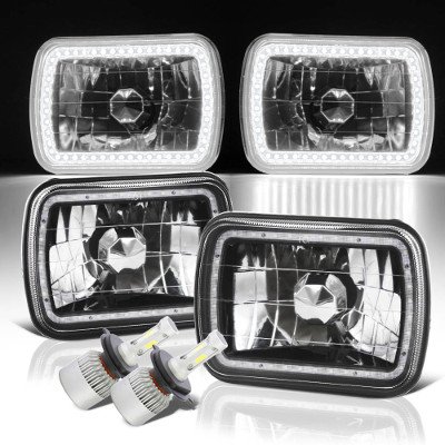 Chevy Suburban 1981-1999 SMD Halo Black Chrome LED Headlights Kit