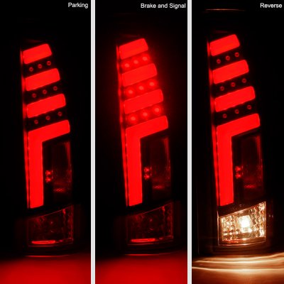 GMC Jimmy Full Size 1992-1994 Black Smoked Tube LED Tail Lights