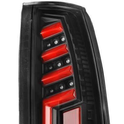 Chevy 1500 Pickup 1988-1998 Black Red Tube LED Tail Lights