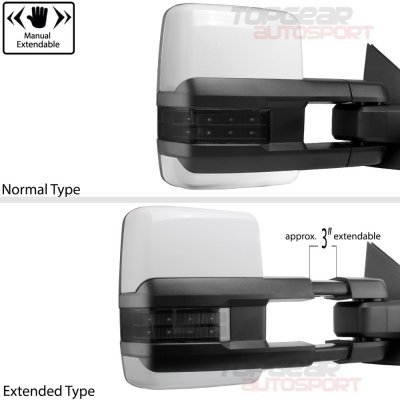 Toyota Sequoia 2008-2020 White Towing Mirrors Smoked LED Power Heated