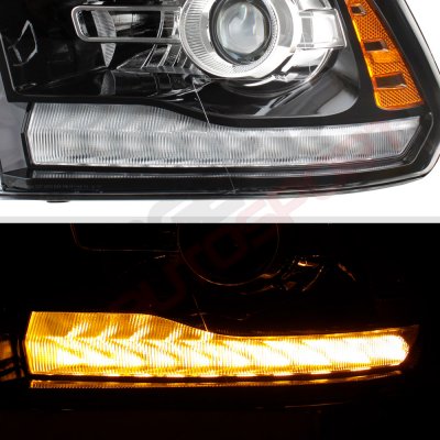 Dodge Ram 2009-2018 Glossy Black Projector Headlights Premium LED DRL Signal Lights