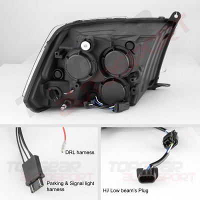 Dodge Ram 2500 2010-2018 Glossy Black Projector Headlights Premium LED DRL Signal Lights