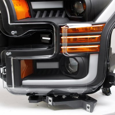 Ford F150 2015-2017 Black Projector Headlights LED DRL Dynamic Signal Activation