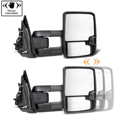 GMC Yukon XL 2007-2014 Chrome Towing Mirrors Smoked LED DRL Power Heated
