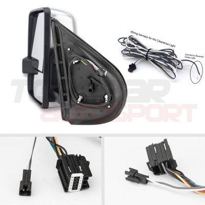 Toyota Tundra 2014-2021 Chrome Smoked Tube LED Towing Mirrors Power Heated