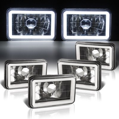 Chevy C10 Pickup 1981-1987 Black Halo Tube Sealed Beam Headlight Conversion Low and High Beams