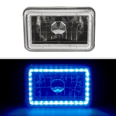 Chevy Celebrity 1982-1986 Blue LED Halo Black Sealed Beam Headlight Conversion Low and High Beams