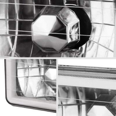 Chevy C10 Pickup 1981-1987 Blue Halo Tube Sealed Beam Headlight Conversion Low and High Beams