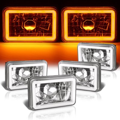 Chevy Celebrity 1982-1986 Amber Halo Tube Sealed Beam Headlight Conversion Low and High Beams