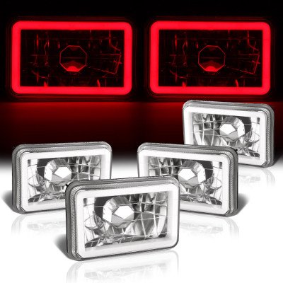 Ford LTD Crown Victoria 1988-1991 Red Halo Tube Sealed Beam Headlight Conversion Low and High Beams