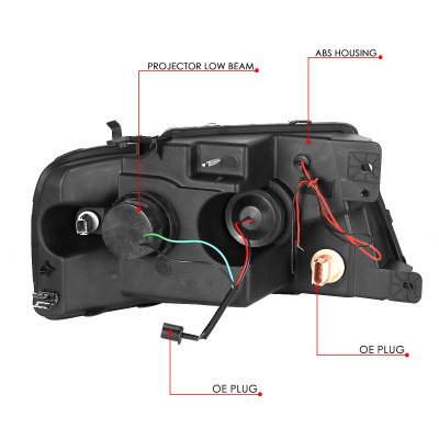 Lincoln Mark LT 2006-2008 Smoked LED DRL Projector Headlights