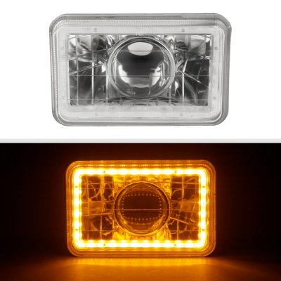 Chevy 1500 Pickup 1981-1987 Amber LED Halo Sealed Beam Projector Headlight Conversion