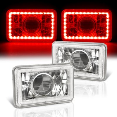 Ford LTD Crown Victoria 1988-1991 Red LED Halo Sealed Beam Projector Headlight Conversion