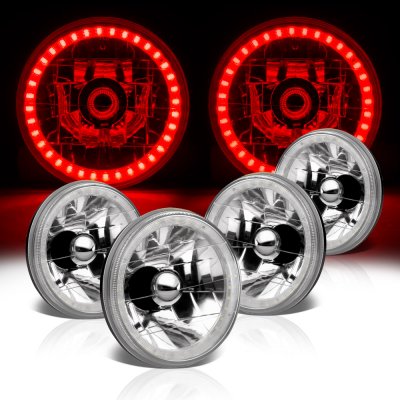 Ford Fairlane 1962-1970 Red LED Halo Sealed Beam Headlight Conversion