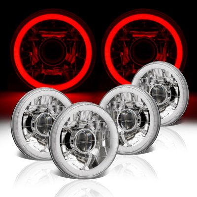 Buick Riviera 1963-1974 Red Halo Tube Sealed Beam Projector Headlight Conversion