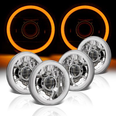 Dodge Coronet 1965-1974 Amber Halo Tube Sealed Beam Projector Headlight Conversion