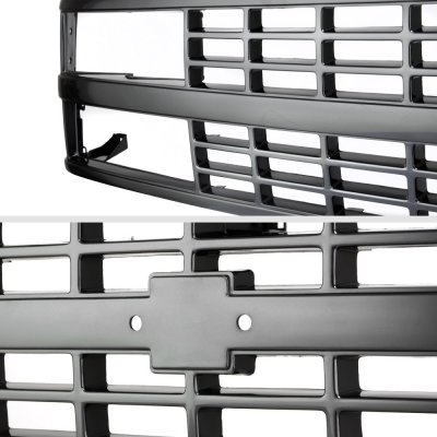 Chevy 2500 Pickup 1988-1993 Black Replacement Grille