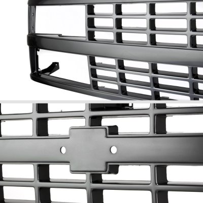 Chevy 3500 Pickup 1988-1993 Black Replacement Grille