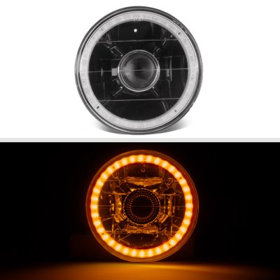 Plymouth Satellite 1967-1974 Amber LED Halo Black Sealed Beam Projector Headlight Conversion