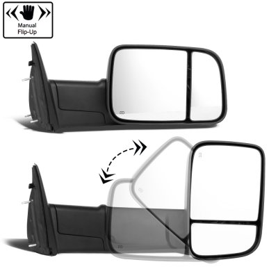 Dodge Ram 1500 2009-2018 Power Folding Towing Mirrors Clear LED Signal Heated