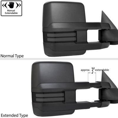 Chevy 2500 Pickup 1988-1998 Power Towing Mirrors Smoked LED Running Lights