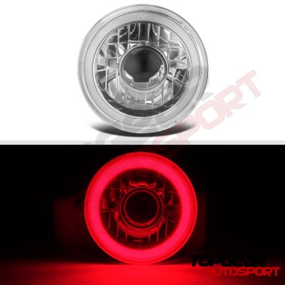 Ford F250 1969-1979 Red Halo Tube Sealed Beam Projector Headlight Conversion